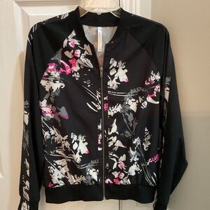 Fabletics Bev Floral Zip Front Bomber Jacket, Medium